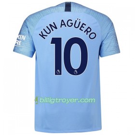 Billige Fotballdrakter Manchester City Kun Aguero 10 Hjemmedraktsett 2018/19 Kortermet
